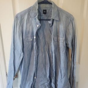 Gap Denim Long Sleeve Button Down, Women's Size S, Blue
